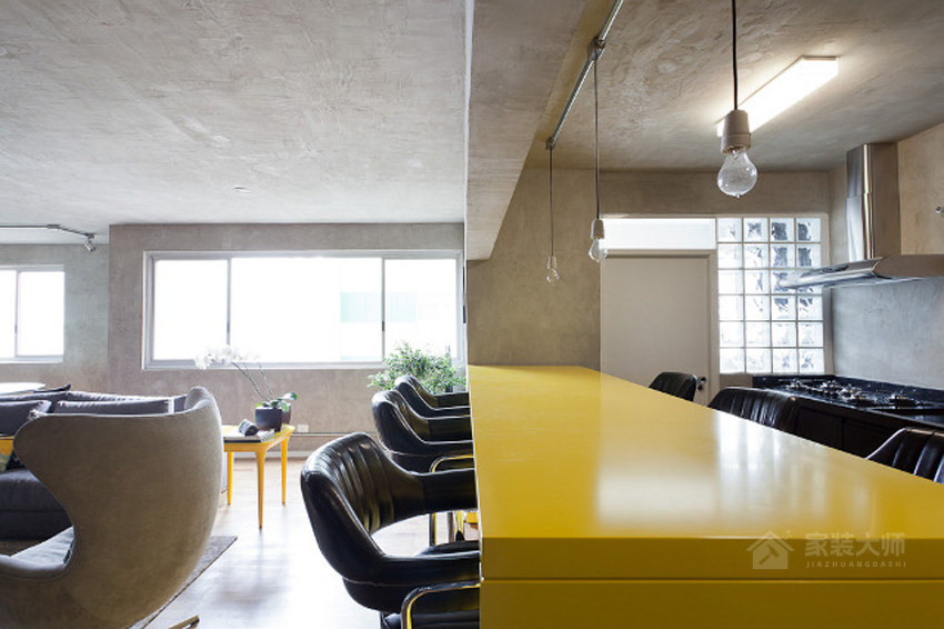 巴西水泥质感个性公寓装修效果图