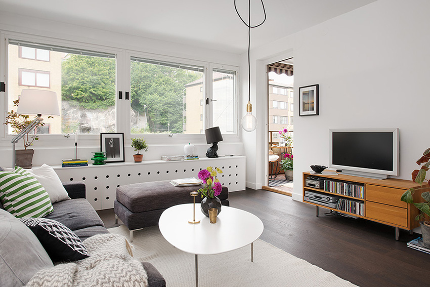 可摆设可收纳的瑞典25 坪公寓装修效果图