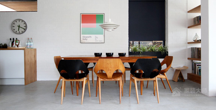 北欧餐厅木质八人餐桌椅图片
