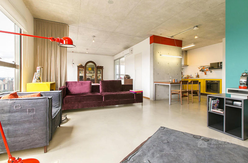 巴西18坪全開(kāi)式公寓設計裝修效果圖