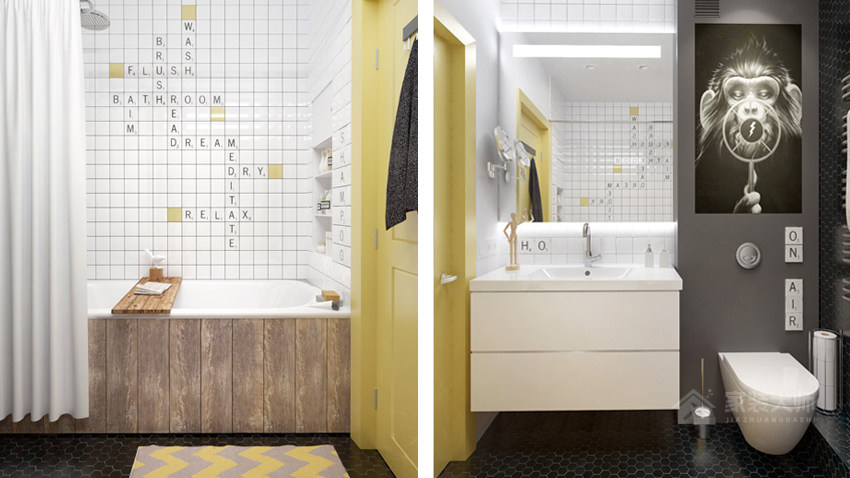现代卫生间白色浴室柜图片