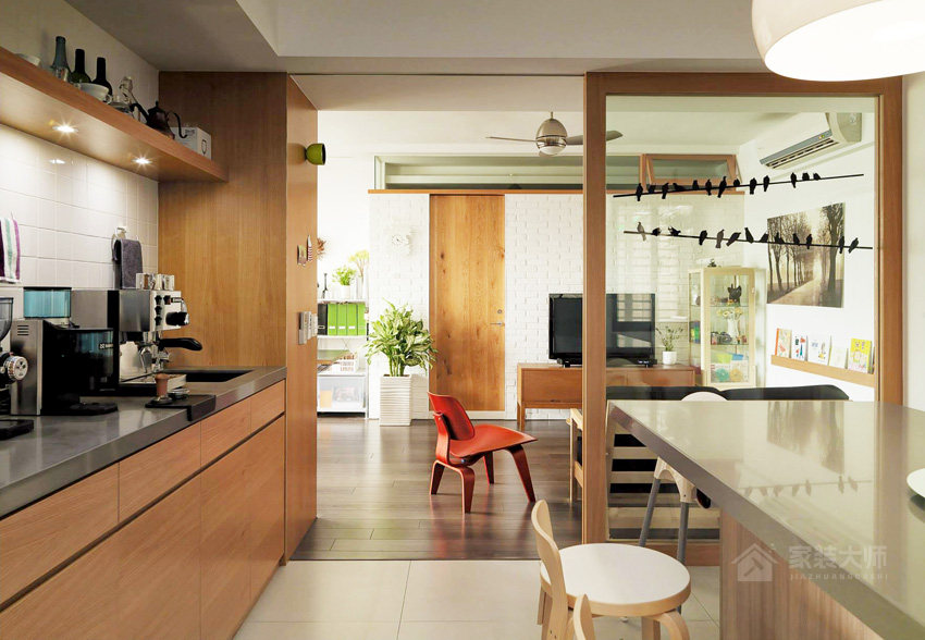厨房时尚棕色橱柜效果图