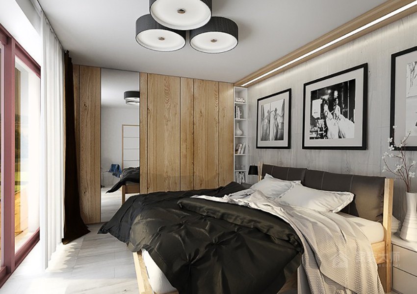 現代臥室雙人床圖片