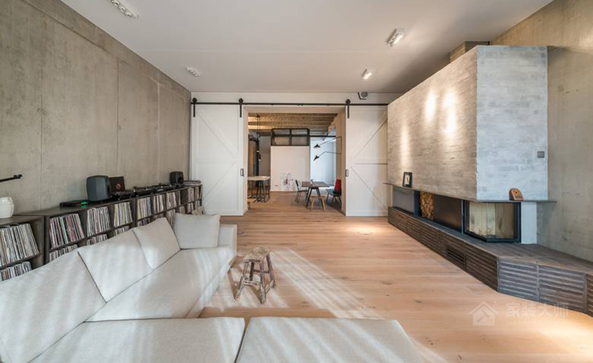 混搭客厅现代米色布艺沙发图片