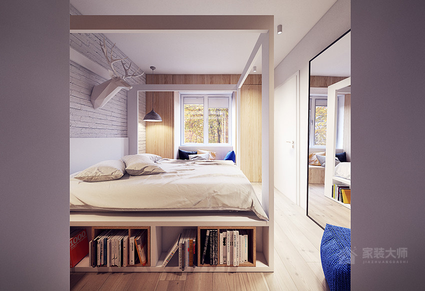 现代时尚卧室双人床展示图
