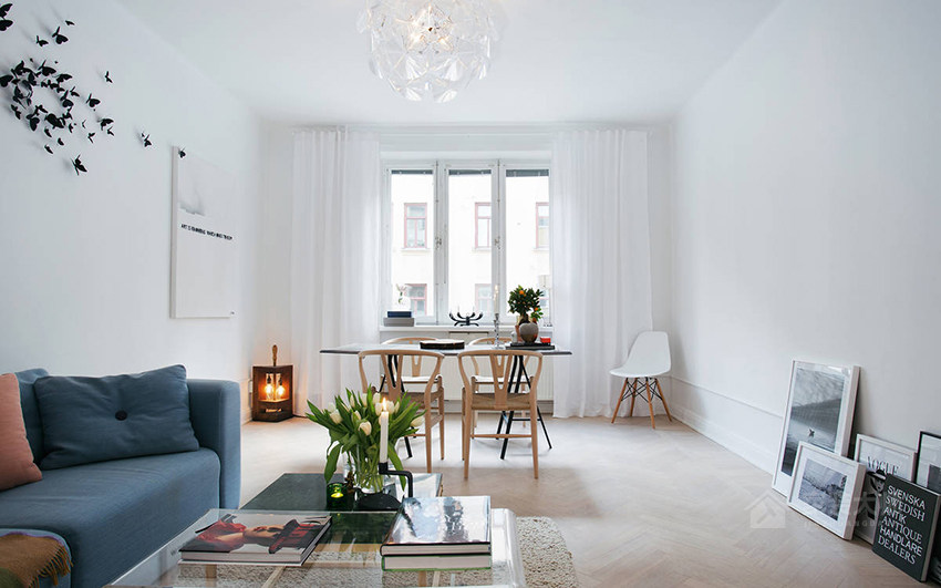 瑞典19 坪粉色系北歐風(fēng)公寓裝修效果圖