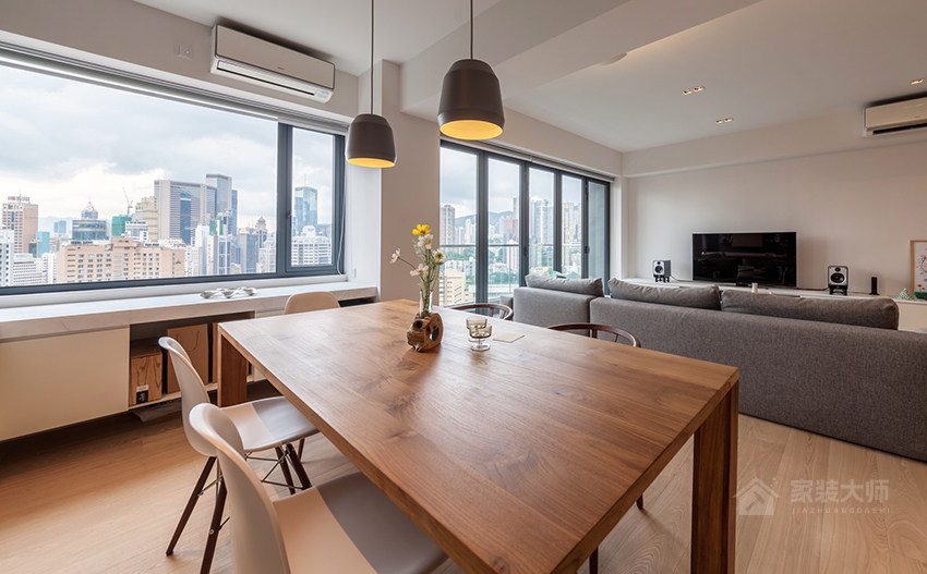 香港33坪木質(zhì)感溫馨公寓裝修效果圖