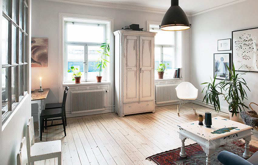 瑞典18 坪复古乡村风公寓装修效果图