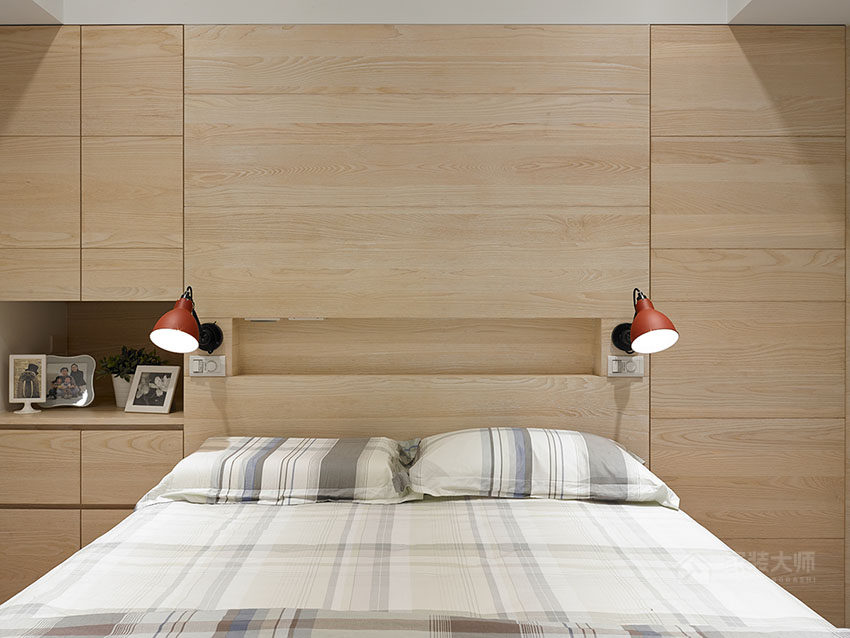 时尚北欧风格卧室双人床展示图