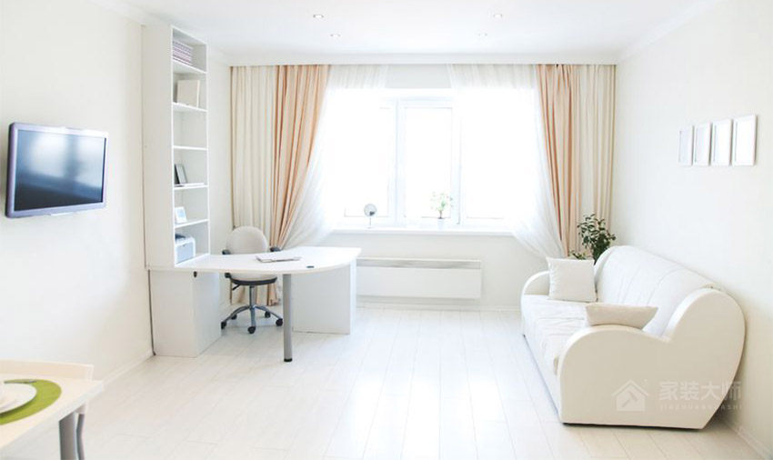 客廳現代白色布藝沙發效果圖