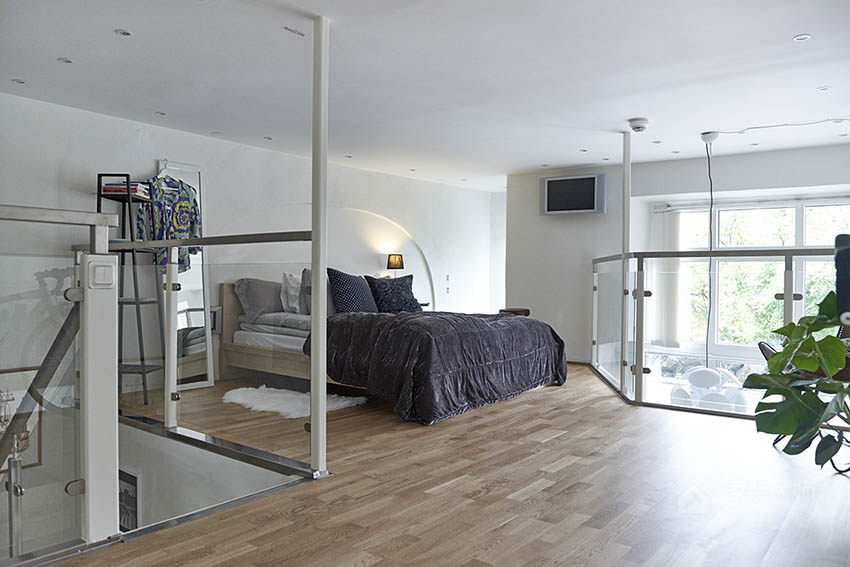瑞典21 坪现代风挑高公寓装修效果图