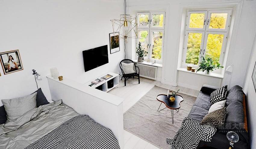 瑞典12坪北欧风长型公寓装修效果图
