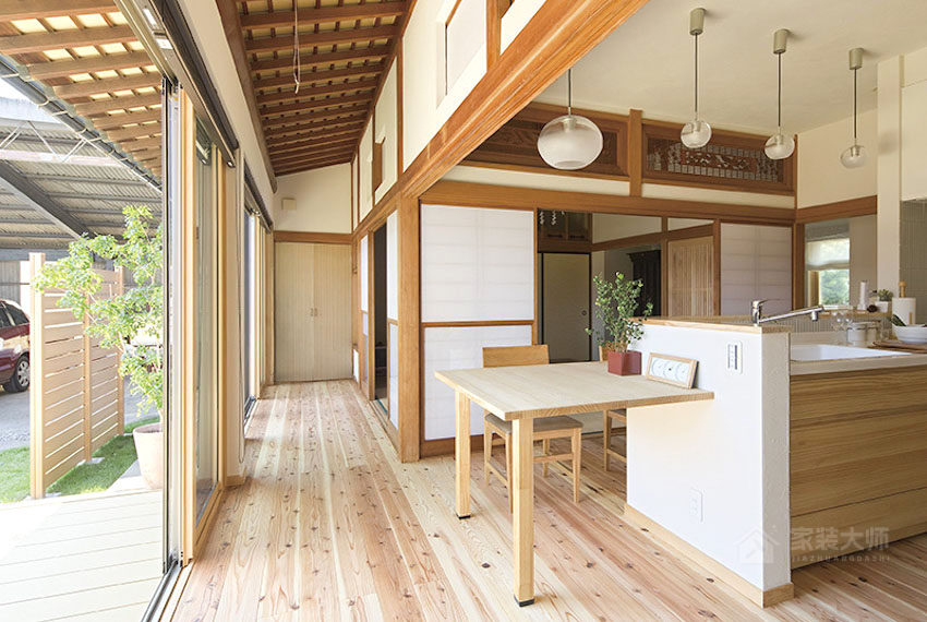 日本传统老屋改建成开放式的家装修效果图