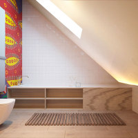 現代簡約斜頂閣樓浴室裝修效果圖