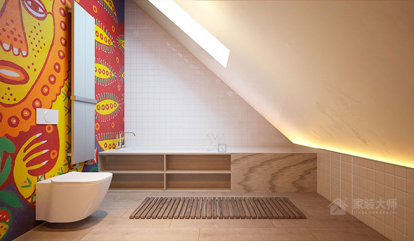 现代简约斜顶阁楼浴室装修效果图