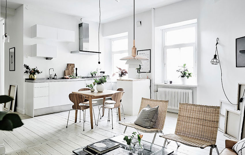 瑞典简约白色小公寓装修效果图