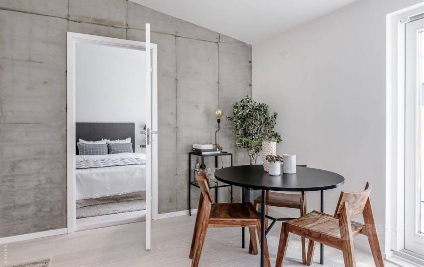 瑞典12坪现代风低彩度公寓布置装修效果图