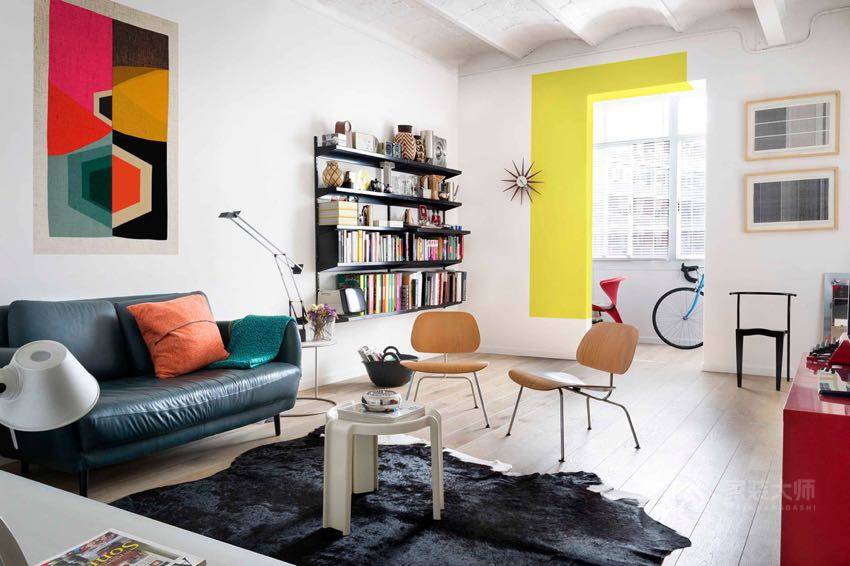 巴赛隆纳21坪活力色彩现代公寓装修效果图