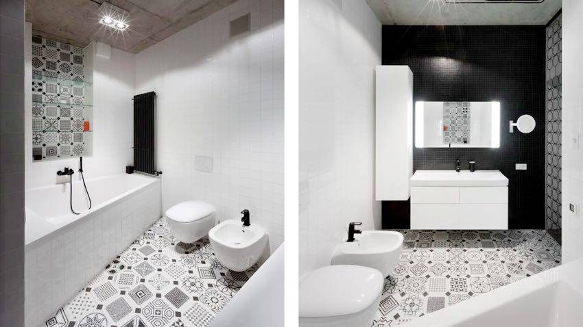 現代工業風衛生間白色石材浴室柜效果圖
