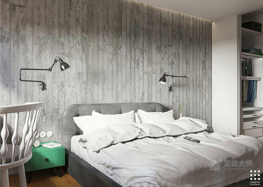 现代时尚卧室欧式双人床效果图