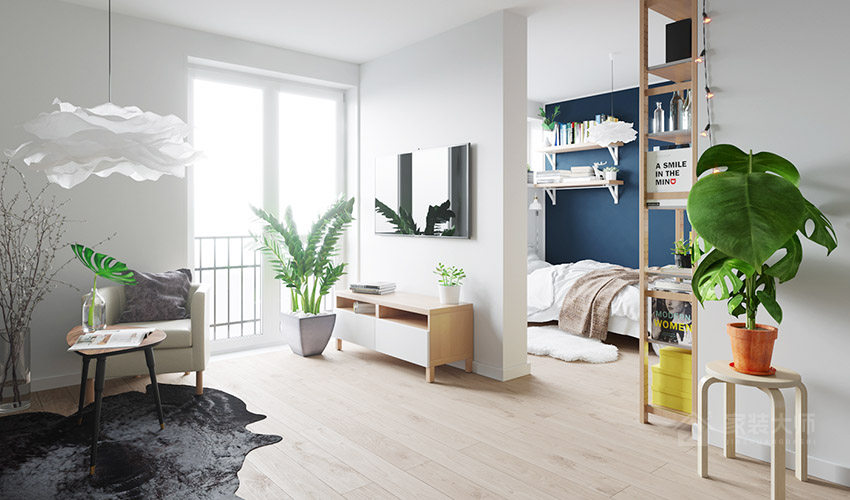 IKEA 家具形塑波蘭10 坪現代單身公寓裝修效果圖