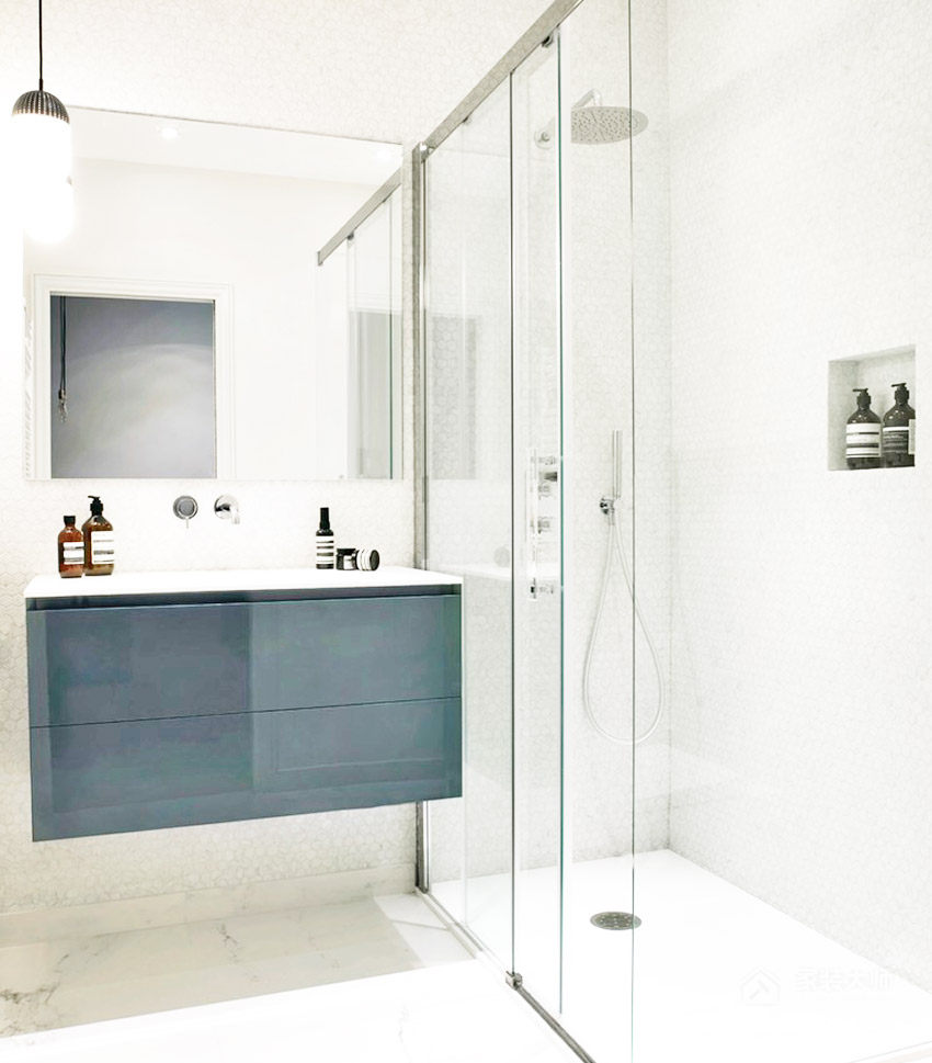 現代是哈桑輕工業風衛生間石材浴室柜展示圖