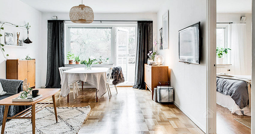 瑞典17 坪輕柔北歐風(fēng)公寓裝修效果圖