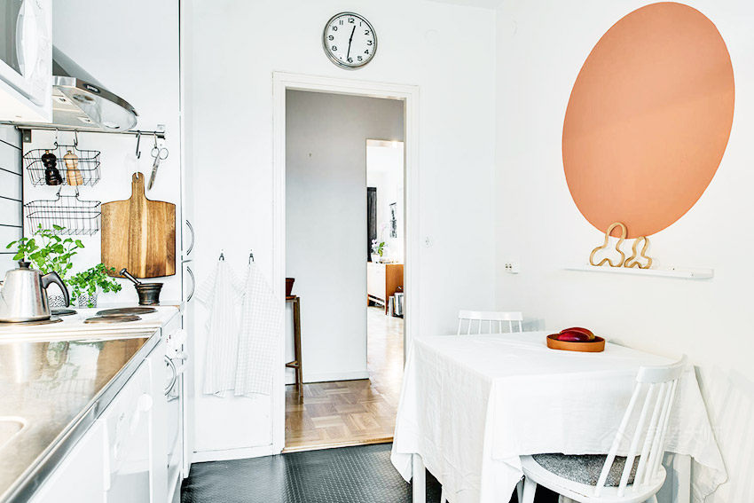 北欧风格厨房家庭餐桌椅展示图