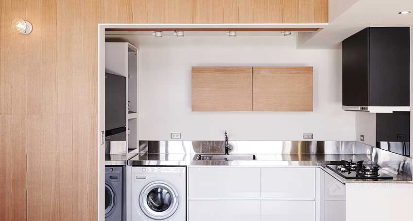 简约厨房不锈钢橱柜台面效果图