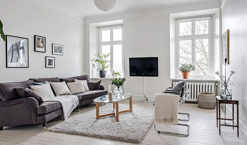 居家造型師改造瑞典潔白公寓裝修效果圖