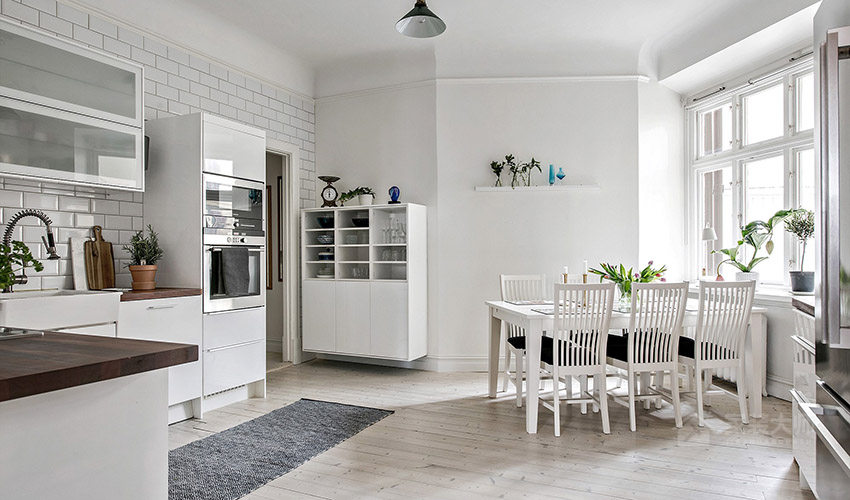 居家造型師改造瑞典潔白公寓裝修效果圖