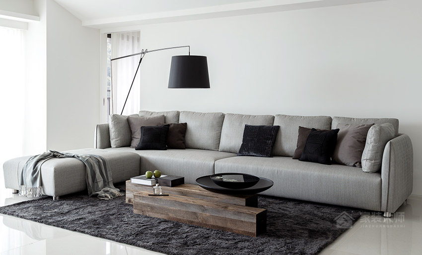现代简约风格客厅灰色沙发效果图