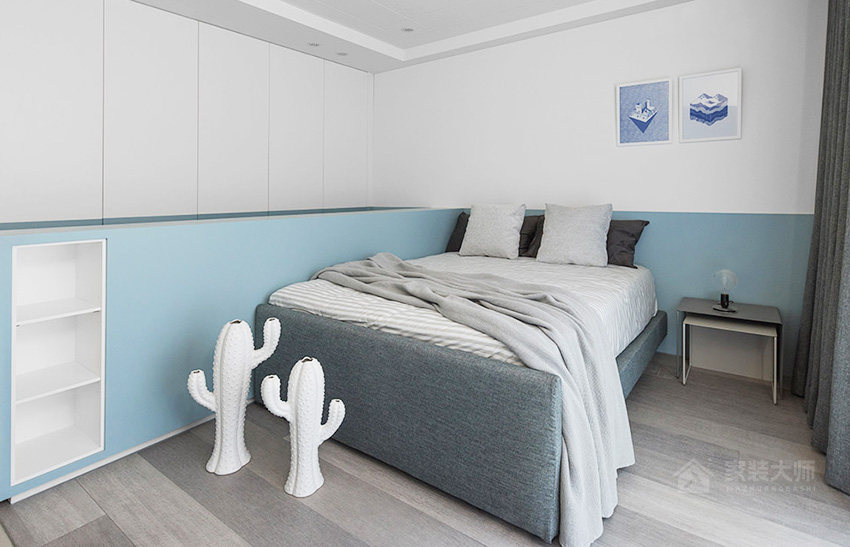 現代簡約風格臥室雙人床圖片