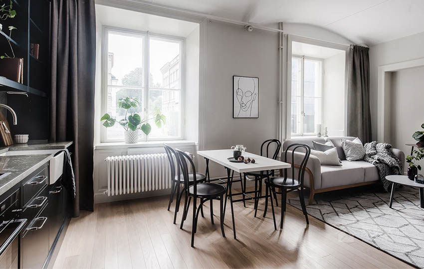 瑞典14 坪空气感单身公寓装修效果图