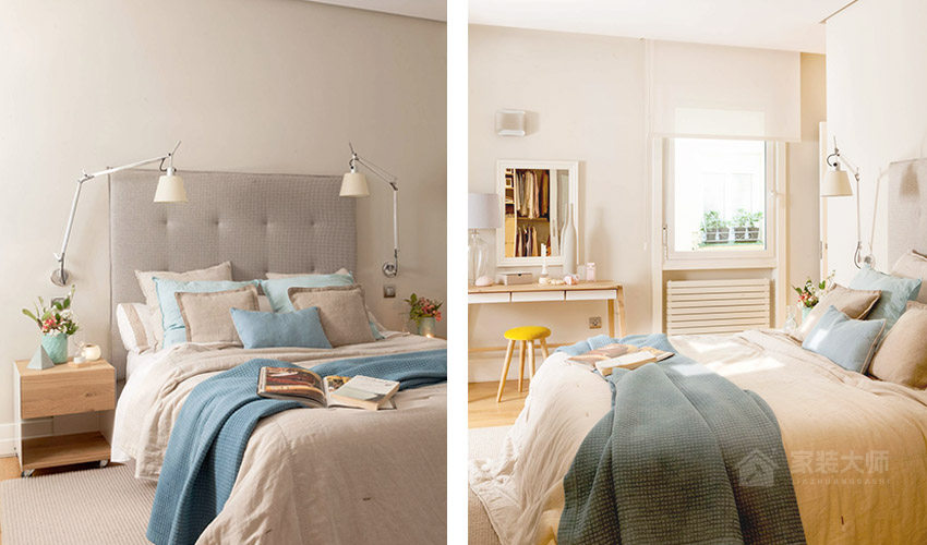 換季選用布制家具之西班牙輕彩度女子公寓裝修效果圖