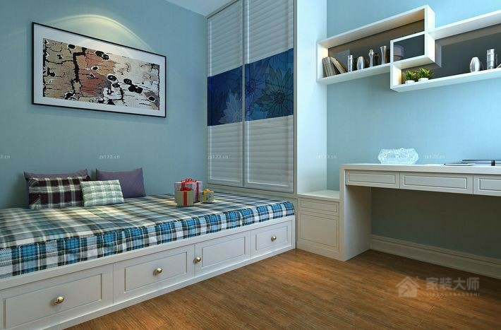 现代简约风格卧室单人床图片