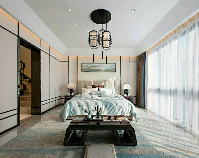 中式风格卧室吊灯展示图
