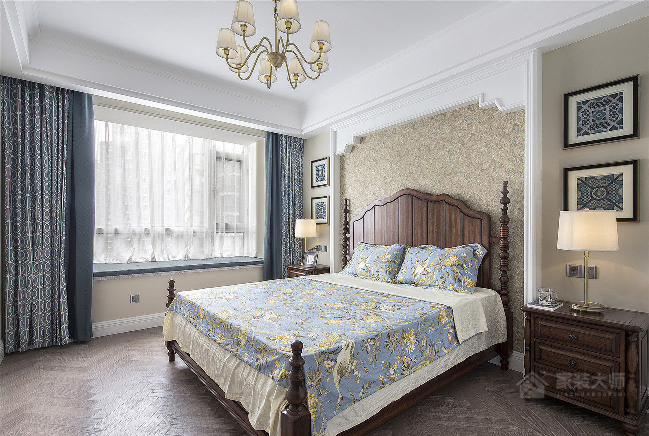 128㎡三室兩廳裝修，地中海風格最經典的藍白色設計