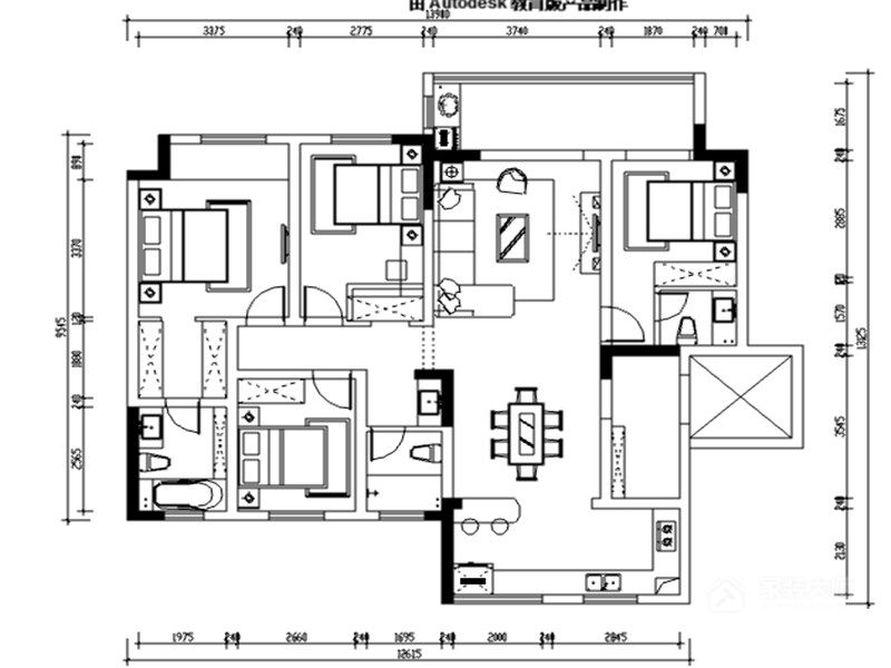 龍湖春江紫宸北歐風(fēng)格四居家裝效果圖