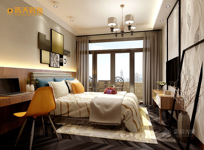 中洲中央公寓现代简约风格四居家装效果图