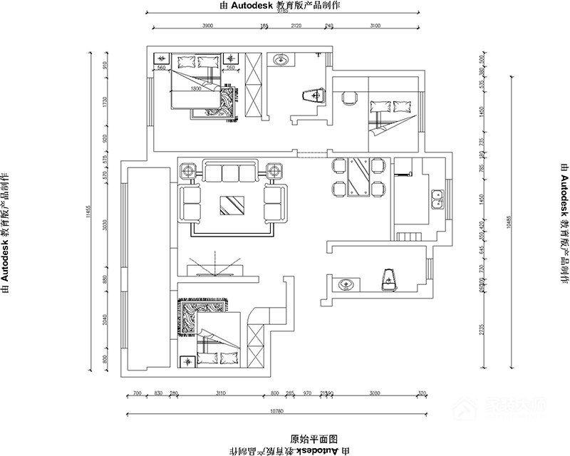 嘉富丽苑118平欧式风格大包12万