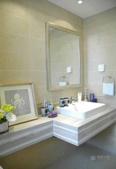 温馨韩式风卫生间浴室柜台面图片