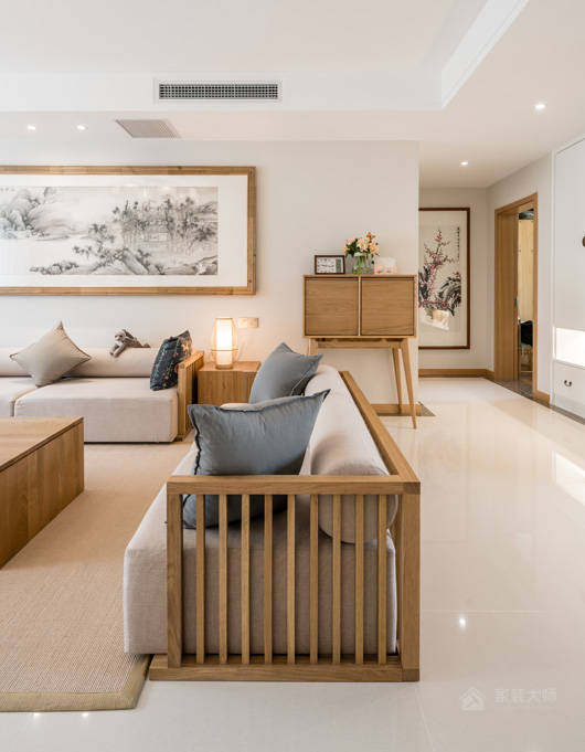 上海沙龙105㎡中式三居装修效果图
