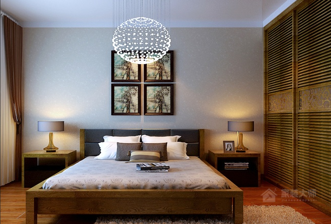 古典风格卧室板式双人床图片