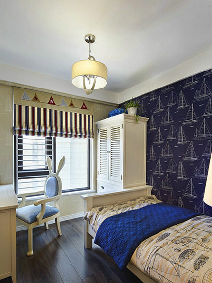 美式風小臥室單人床圖片