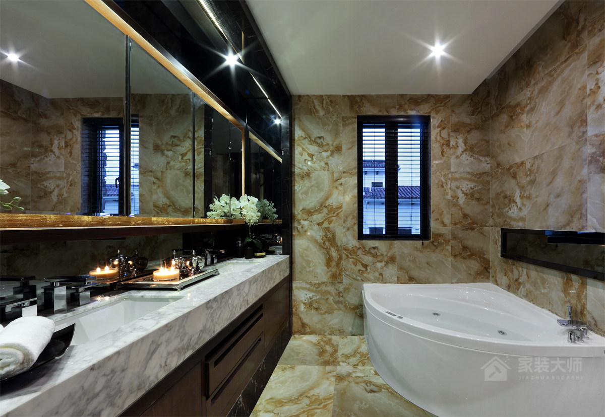 卫生间中式石材浴室柜台面图片