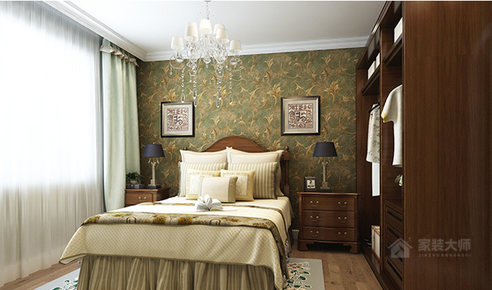 美式風格臥室雙人床圖片