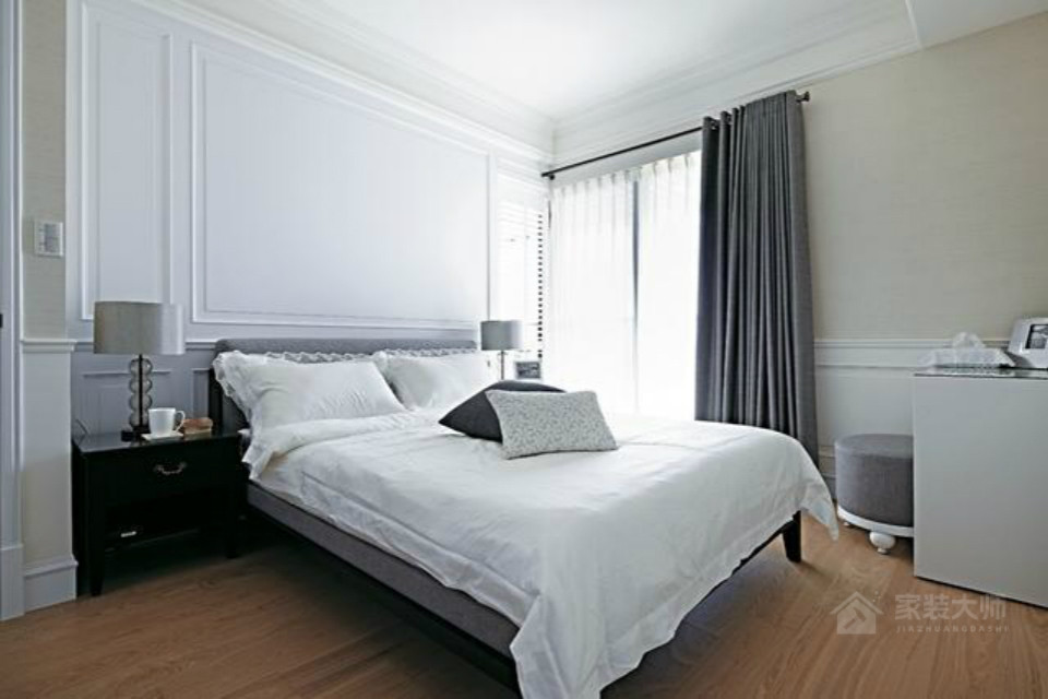 简约美式卧室双人床图片