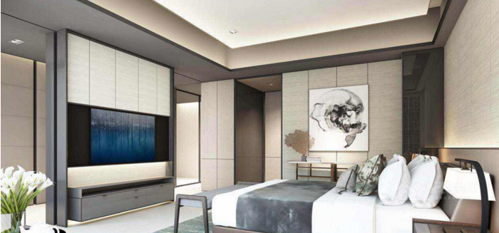現代簡(jiǎn)約臥室雙人床展示圖