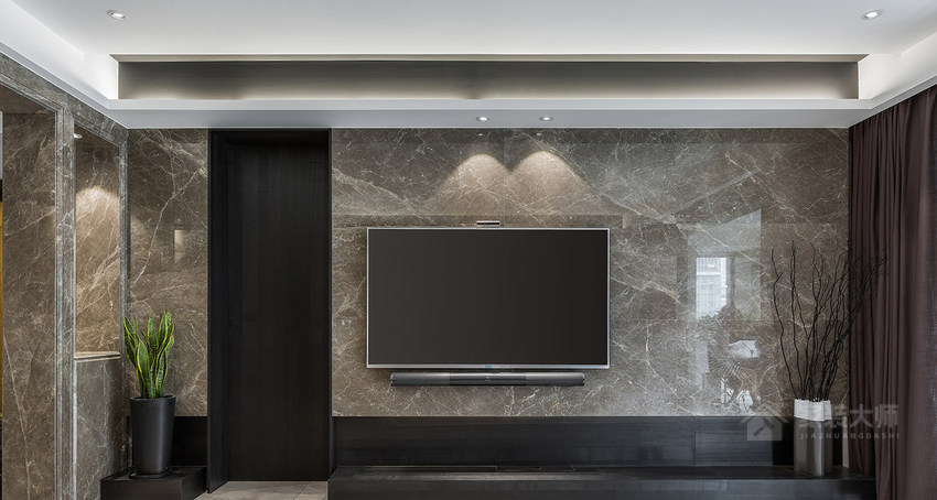 现代客厅电视墙展示图